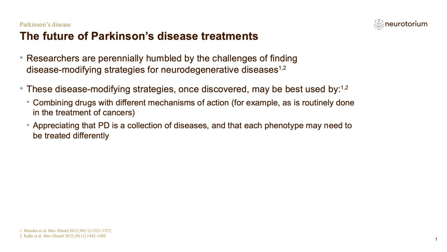 Parkinsons Disease – Neurobiology and Aetiology – slide 39